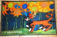 Rosina Wachtmeister Fussmatte Türvorleger Katzen "Via di girasole" waschbar