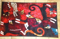 Rosina Wachtmeister Katzen Fussmatte Türvorleger "Katzenball" waschbar