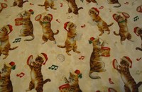 Weihnacht Stoff Katzenmusik 