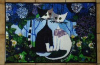 Rosina Wachmeister Fussmatte Türvorleger Katzen "Wedding" waschbar