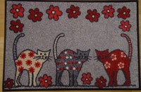 Fussmatte Türvorleger Katzen "Cat Parade" waschbar