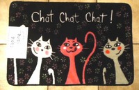Teppich Türvorleger schwarz Katzen CHAT CHAT CHAT