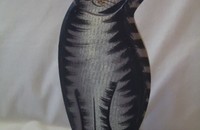 Handbemalter Türstopper graue Katze