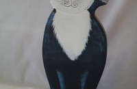 Handbemalter Türstopper schwarze Katze