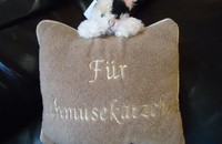 Plüschkatzenkissen "Für Schmusekätzchen"