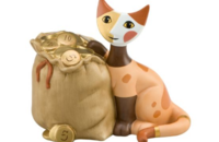 Rosina Wachtmeister Spardose Katze 2014 "Borso piena d'oro"