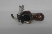 Miniatur 2 Katzen mit Stiefel