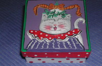 Schachtel aus Karton Katze MISTLETOE