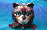 Weihnachtskugel Katzenkopf aus Glas E