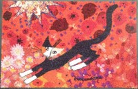 Rosina Wachtmeister Fussmatte Türvorlege Katze "Libero" waschbar