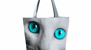 Schultertasche Katze mit blauen Augen