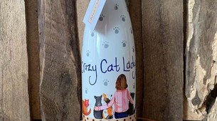 Alex Clark Wasserflasche Katzen Crazy Cat Lady
