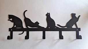 Schlüsselaufhänger 4 schwarze Katzen 