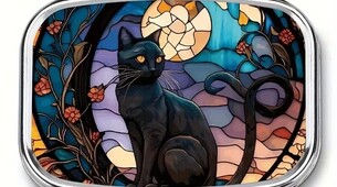 Pillendose schwarze Katze