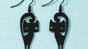 Ohrringe schwarze, stilisierte Katzen