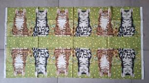 Stoff Katzen für langes Kissen