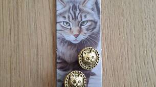 4 Knöpfe Katzen Kopf