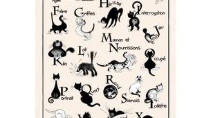 Küchentuch Dubout Katzen Alphabet