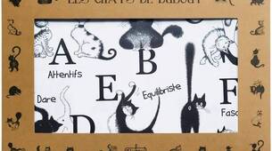 Set mit 4 Dubout Katzen Tischsets Alphabet