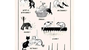 Küchentuch Katzen Dubout La Gourmandise