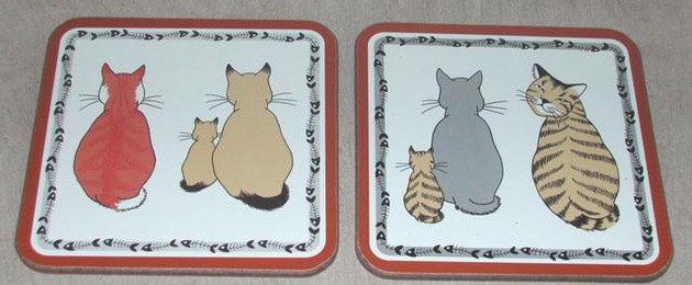 Sous-verres "Cats in waiting"