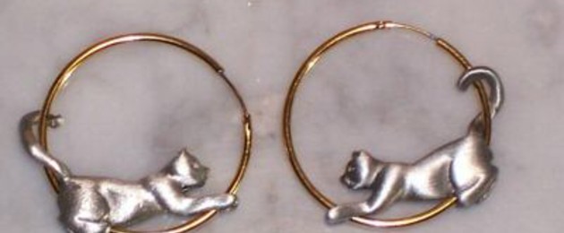 Boucle d'oreilles créoles "Chat"