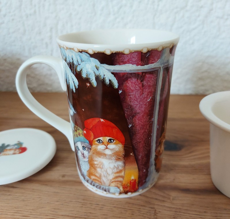 Krauter Teetasse Mit Katzen An Weihnachten Boutique Chats D Oeuvre